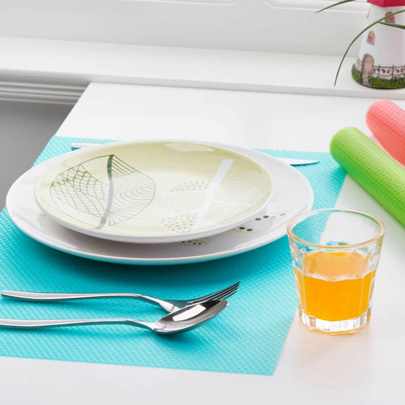 4 Stück PEVA Kühlschrankmatten – Antibakteriell, Schimmelresistent, Feuchtigkeitsbeständig, Wasserdicht, Anti-Verschmutzung, Kühlschrankpolster