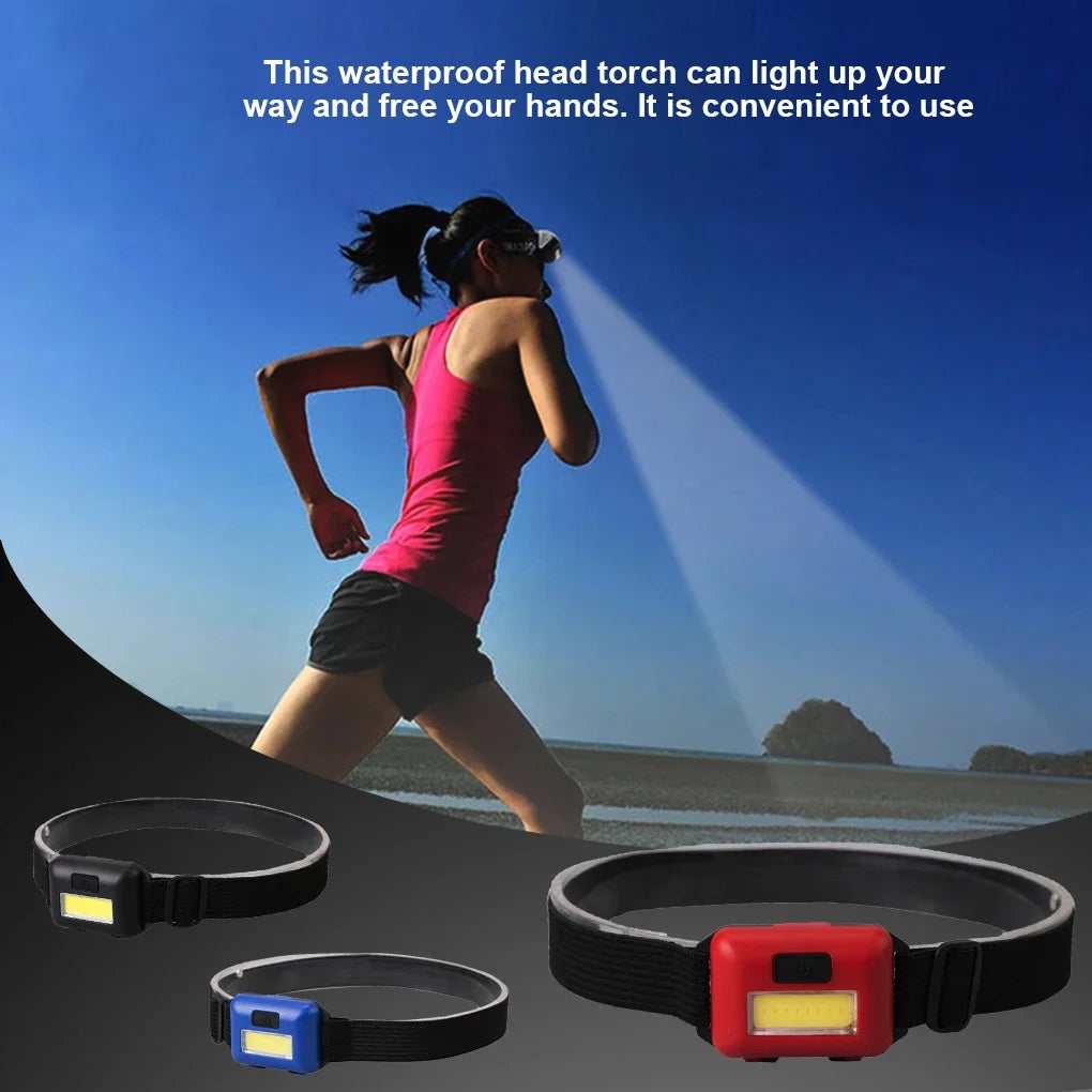 Wasserdichte LED-Stirnlampe mit 3 Leuchtmodi – Kompakte Outdoor-Kopflampe für Camping, Angeln & Wandern