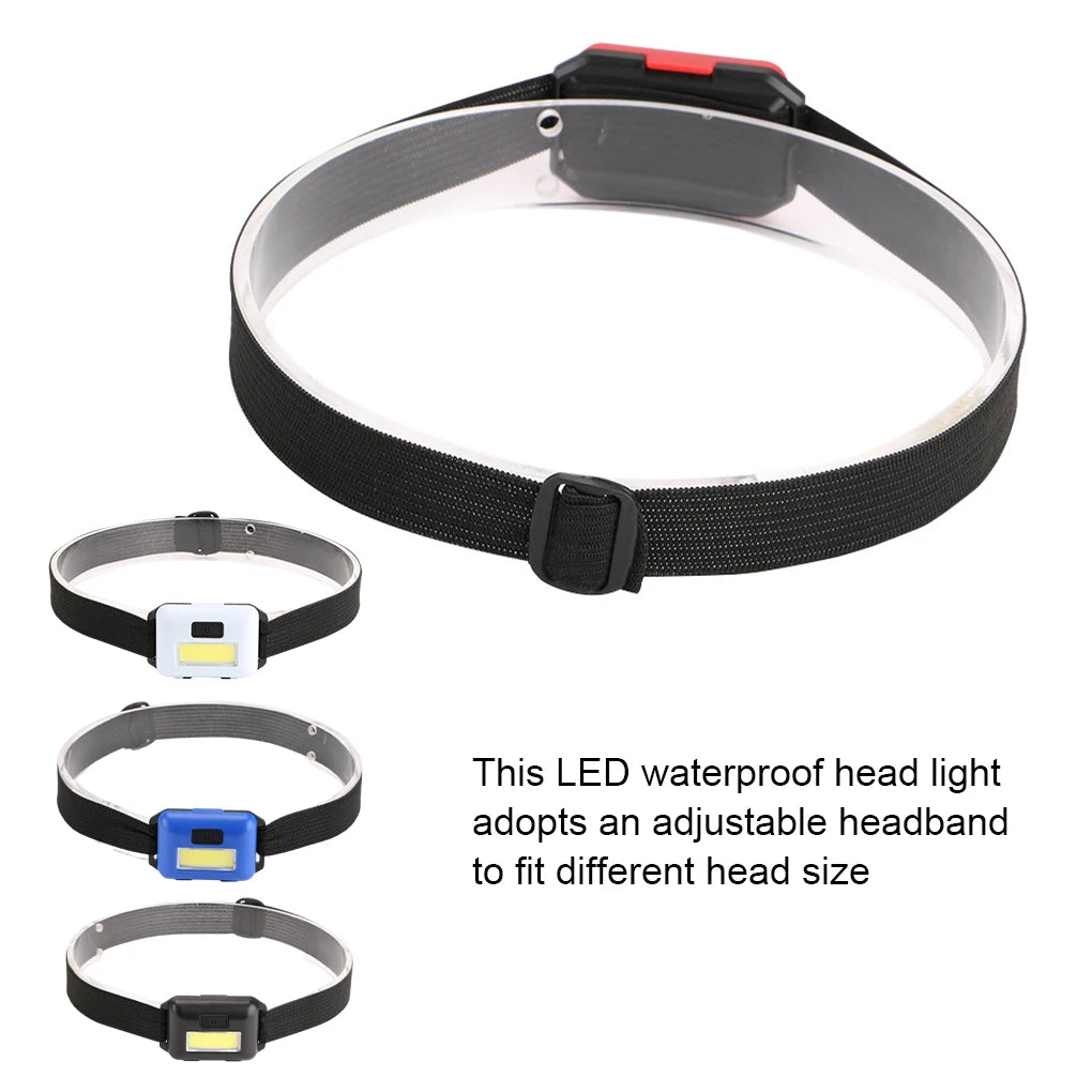 Wasserdichte LED-Stirnlampe mit 3 Leuchtmodi – Kompakte Outdoor-Kopflampe für Camping, Angeln & Wandern