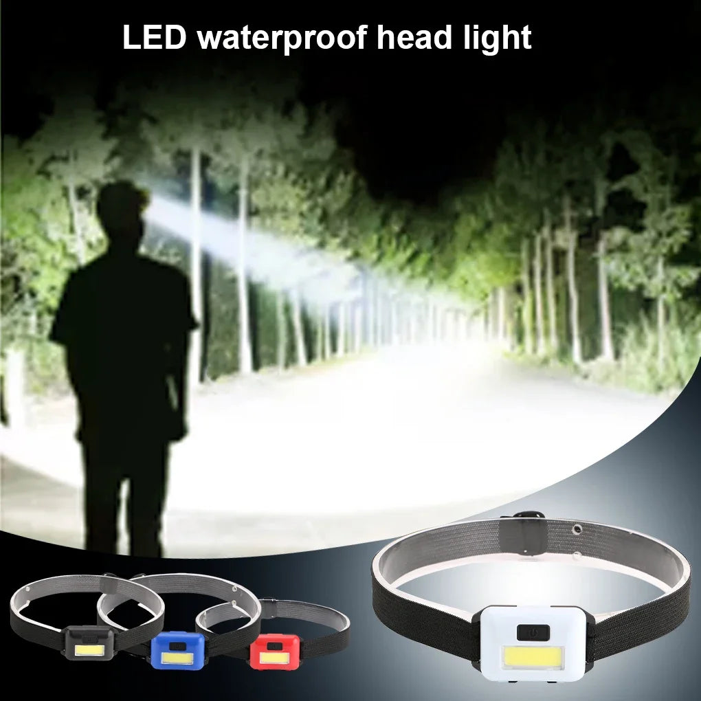 Wasserdichte LED-Stirnlampe mit 3 Leuchtmodi – Kompakte Outdoor-Kopflampe für Camping, Angeln & Wandern